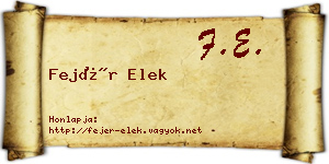 Fejér Elek névjegykártya