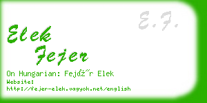 elek fejer business card